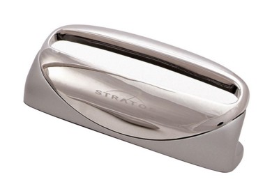 Picture of MAYFAIR BUSINESS CARD DESK HOLDER STAND in Matt & Shiny Silver Metal Plating