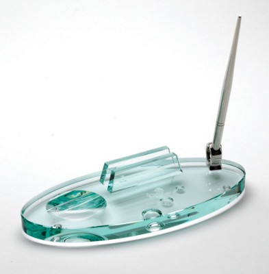 Picture of GLASS DESK PEN STAND & BUSINESS CARD HOLDER