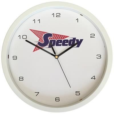 Picture of ROUND PLASTIC WALL CLOCK in White
