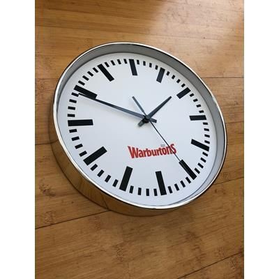 Picture of SILVER CHROME PLASTIC WALL CLOCK