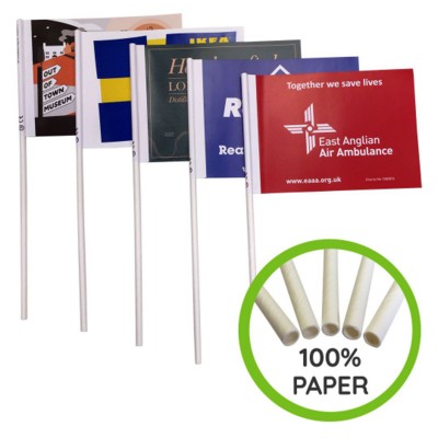 Picture of ECO FRIENDLY PAPER HAND WAVING FLAG.