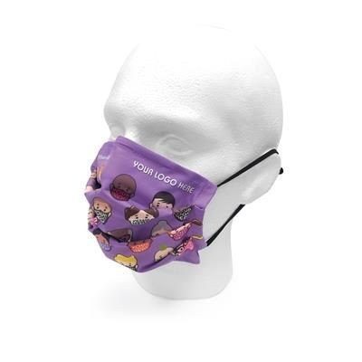 Picture of PM05 DYE SUBLIMATION PRINTED FACE MASK HAS 3 PLEATS with Adjustable Nose Bar & Elastic Ear Loops