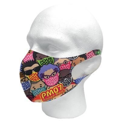 Picture of PM07 DYE SUBLIMATION PRINTED FACE MASK LAZER CUT TO SHAPE.