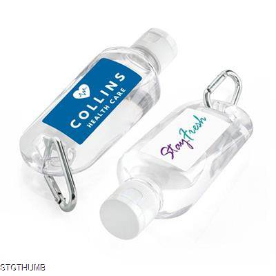 Picture of ANTIBACTERIAL HAND SANITISER ON A CARABINER CLIP 70ML.