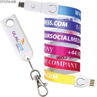 Picture of 3-IN-1 USB LANYARD CHARGER CABLE.