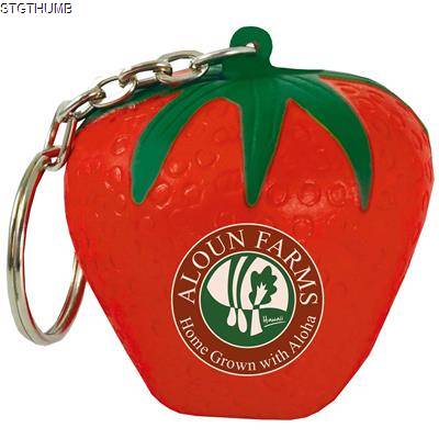 Picture of STRESS STRAWBERRY KEYRING.