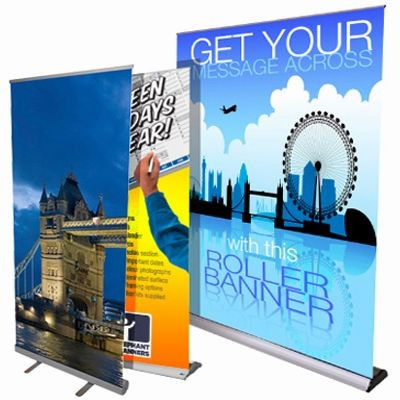 Picture of PULL UP ROLLER BANNER.