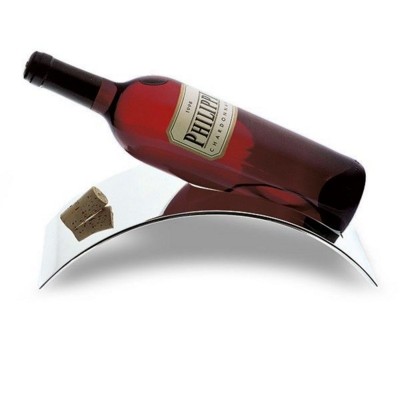 Picture of PHILIPPI STAND WINE BOTTLE HOLDER in Polished Silver Finish