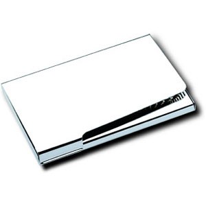 Picture of NEW YORKER EXECUTIVE POCKET BUSINESS CARD HOLDER in Shiny Nickel Plated Metal Finish