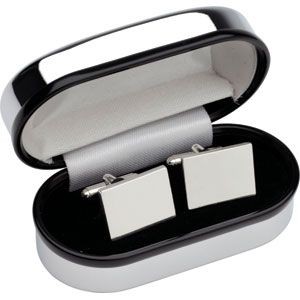 Picture of RECTANGULAR CUFF LINKS SILVER FINISH RHODIUM PLATED