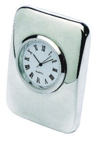 Picture of EXECUTIVE CUSHION PILLOW DESK CLOCK in Silver Plated Metal Finish