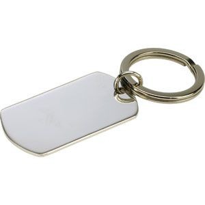Picture of HALLMARKED 925 STERLING SILVER METAL ID TAG STYLE KEYRING in Silver