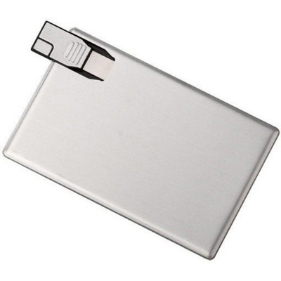 Picture of SLEEK & STYLISH 4GB ALUMINIUM METAL CREDIT CARD USB FLASH DRIVE MEMORY STICK in Silver