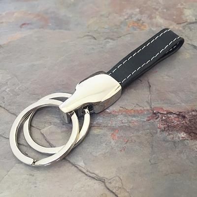 Picture of BLACK LEATHER KEYRING