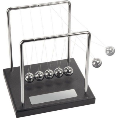 Picture of CLASSIC NEWTONS CRADLE EXECUTIVE DESK TOY in Black & Silver