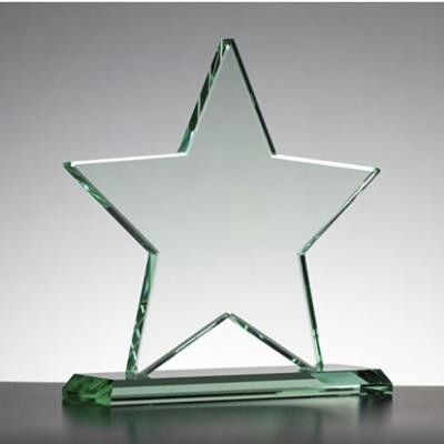 Picture of 15CM x 15CM x 12MM MOUNTED JADE GLASS STAR AWARD