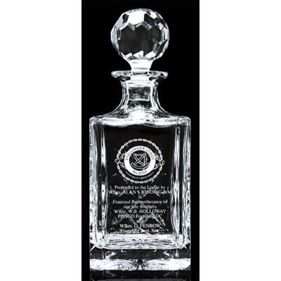 Picture of CUT SQUARE CRYSTAL DECANTER with Panel for Engraving.