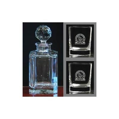 Picture of CUT SQUARE CRYSTAL GLASS DECANTER & GLASS SET.