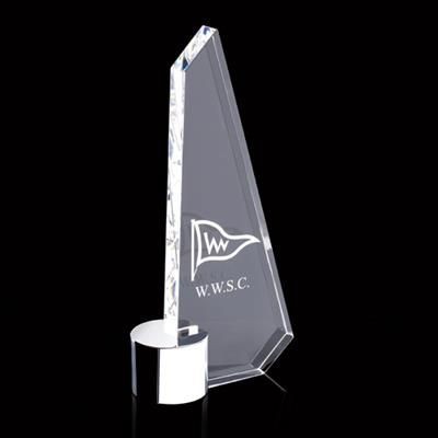 Picture of CRYSTAL SAIL AWARD ON SILVER CHROME STAND