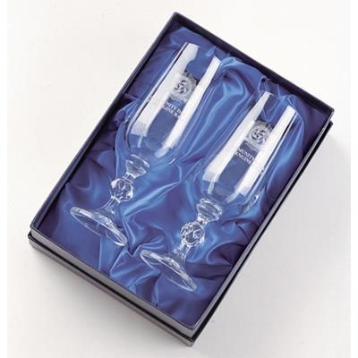 Picture of PAIR OF CRYSTAL FLUTE GLASSES