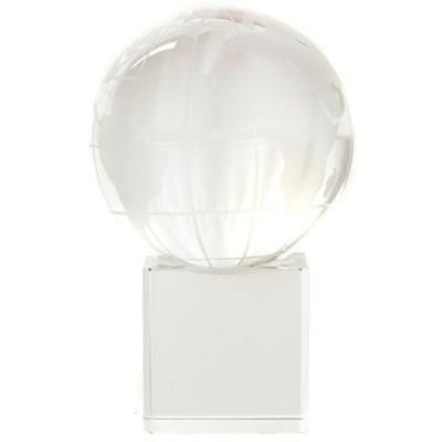 Picture of CRYSTAL 50MM GLOBE ON CLEAR TRANSPARENT BASE.