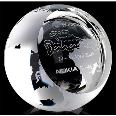 Picture of 80MM CRYSTAL GLOBE with Sloping Flat Face