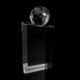 MEDIUM CRYSTAL CUBE BLOCK with Crystal Globe Supplied in a Black Foam Lined Presentation Box image 2