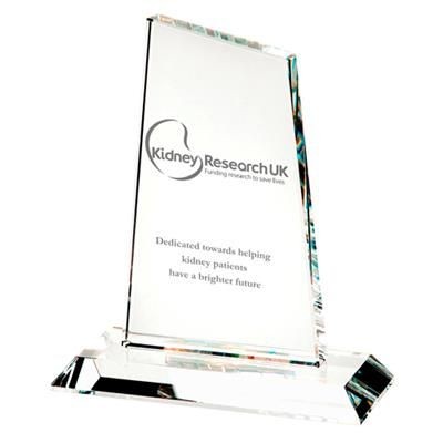 Picture of OPTICAL CRYSTAL MEDIUM PEAK TROPHY AWARD 170MM HIGH SUPPLIED in a Presentation Box