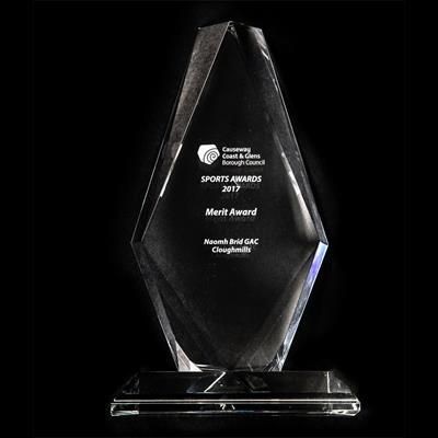 Picture of CRYSTAL FACETTED DIAMOND SHAPE AWARD with Flat Top Supplied in a Presentation Box
