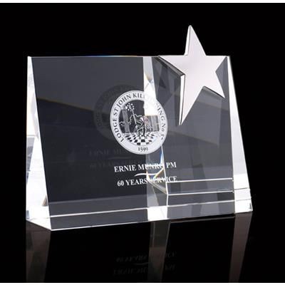 Picture of 20CM OPTICAL CRYSTAL HORIZONTAL RECTANGULAR with Silver Star
