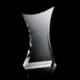 LARGE CURVE BODY CRYSTAL AWARD 230MM HIGH SUPPLIED in a Black Foam Lined Presentation Box image 2