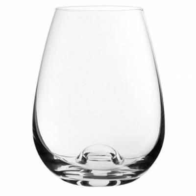 Picture of STEMLESS CRYSTAL WHITE WINE GLASS.