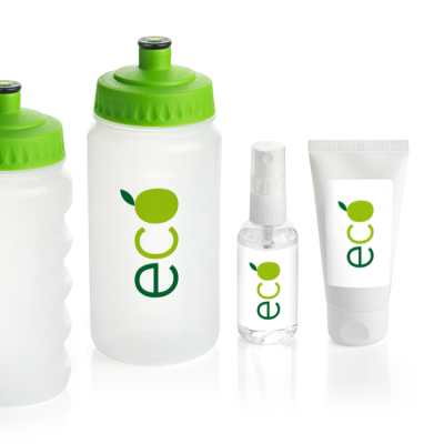 Picture of 3 PIECE PLASTIC TRAVEL WATER BOTTLE SET.