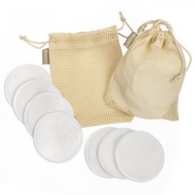 Picture of 7 REUSABLE, WASHABLE MAKE-UP ROUNDS in a Mesh Bag