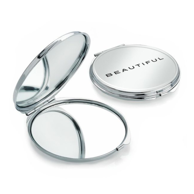 Picture of SILVER COLOUR DOUBLE COMPACT MIRROR.