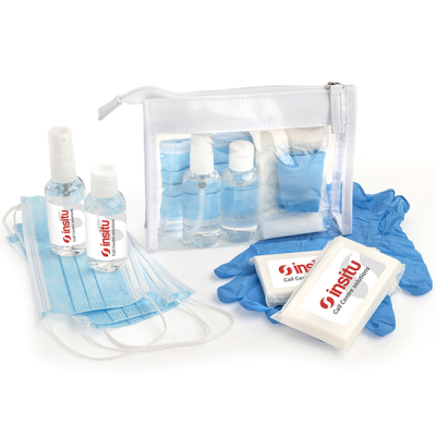 Picture of EMERGENCY BREAKDOWN KIT in a Clear Transparent PVC White Trim Bag.