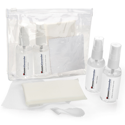 Picture of PERSONAL WORK CLEANING KIT in a Clear Transparent PVC Bag.