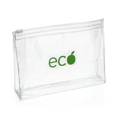 Picture of CLEAR TRANSPARENT EVA SLIDE ZIPPERED RECTANGULAR BAG.