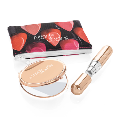 Picture of ROSE GOLD HANDBAG ESSENTIALS SET, 3PC.