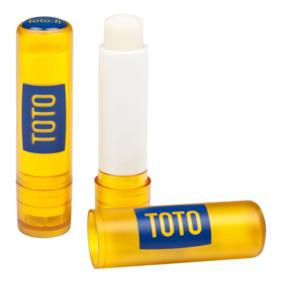 Picture of LIP BALM STICK YELLOW-ORANGE FROSTED CONTAINER & CAP, DOMED 4