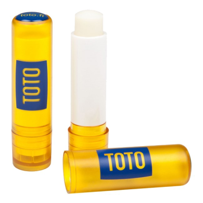 Picture of LIP BALM STICK YELLOW-ORANGE FROSTED CONTAINER & CAP, DOMED 4.