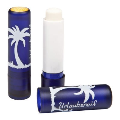 Picture of LIP BALM STICK BLUE FROSTED CONTAINER & CAP, DOMED 4.