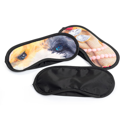 Picture of BLACK RPET SLEEP EYE MASK FULL COLUR SUBLIMATION PRINTED