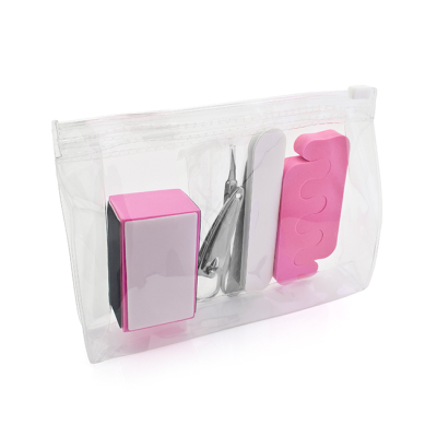 Picture of 6 PIECE MANICURE SET in a Eva Slide Clear Transparent Zippered Toiletry Bag