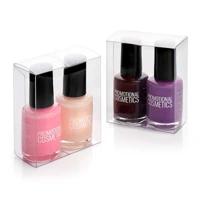 Picture of 2 PIECE NAIL POLISH GIFT SET in a Clear Transparent Box.