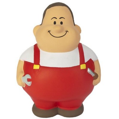 Picture of WORKER BERT SQUEEZIES STRESS ITEM in Red