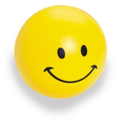 Picture of SMILE BALL SQUEEZIES STRESS ITEM in Yellow.