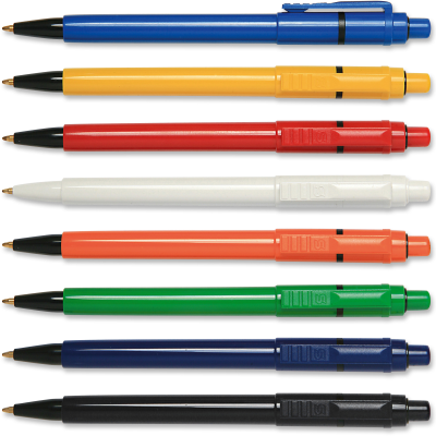 BARON EXTRA RETRACTABLE PLASTIC BALL PEN in Solid.