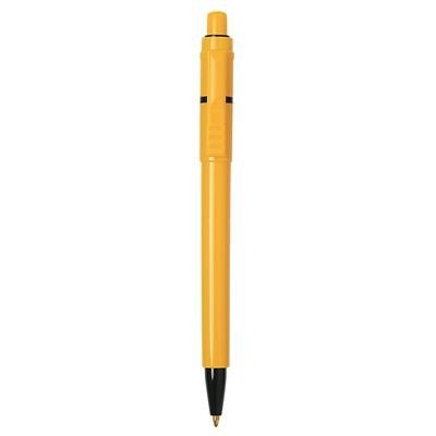 Picture of BARON EXTRA RETRACTABLE PLASTIC BALL PEN in Solid Yellow