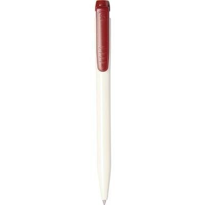 Picture of PIER FT RETRACTABLE PLASTIC BALL PEN in White with Burgundy Trim